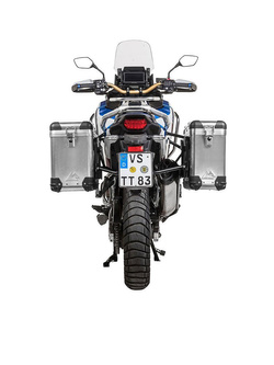 Zestaw: kufry boczne aluminiowe srebrne Zega Pro + stelaże czarne Touratech Honda CRF1100L Africa Twin (22-)/ Adventure Sports (31+38L)