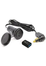 Kabel do tankbagu z podwójnym gniazdem USB C Touratech z wtyczką do gniazda DIN czarny