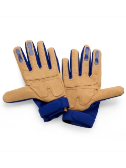 Rękawice cross 100% Langdal niebiesko-żółte