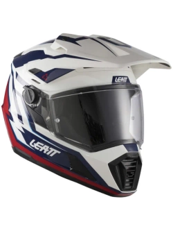 Kask enduro Leatt Moto 7.5 Royal biało-niebiesko-czerwony z goglami czarno-biało-czerwonymi