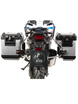 Zestaw: kufry boczne + stelaże Hepco&Becker Xplorer Cutout do Hondy CRF 1100L Africa Twin Adventure Sports (24-) srebrne