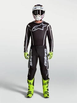 Spodnie cross Alpinestars MX Fluid Apex V2 czarno-srebrne