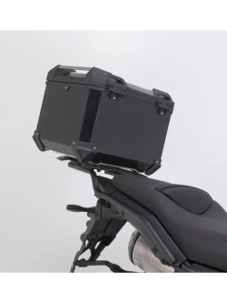 Zestaw: kufer centralny czarny TRAX ADV + stelaż Adventure-rack SW-Motech Moto Guzzi V85 Strada (24-) [poj.: 38 L]