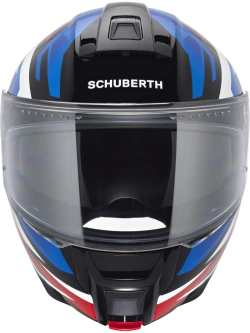 Zestaw: Kask szczękowy Schuberth C5 Zenith czarno-niebiesko-czerwony połysk + dedykowany interkom motocyklowy