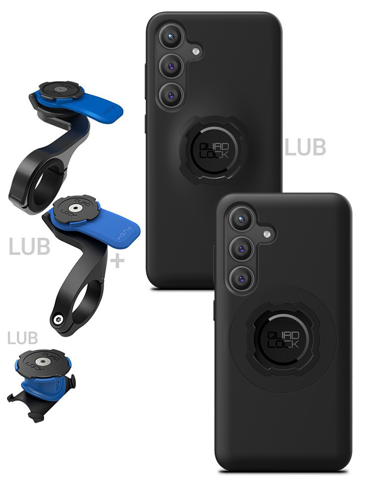 Zestaw rowerowy: etui na telefon Samsung Galaxy S24+ + mocowanie Quad Lock