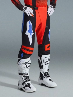 Spodnie cross Alpinestars MX Techstar Knif pomarańczowo-czarno-niebieskie