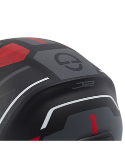 Zestaw: Kask otwarty Schuberth J2 Sigma czarno-szaro-czerwony + dedykowany interkom motocyklowy