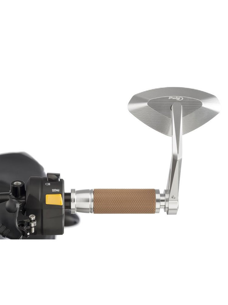 Manetki PUIG Hi-Tech Vintage do kierownic 22 mm (srebrne)