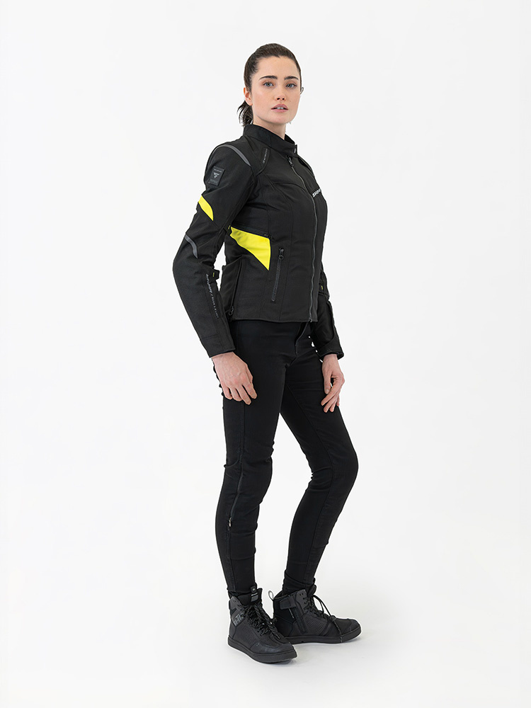 Kurtka motocyklowa damska tekstylna Shima Rush 2.0 czarno-fluo