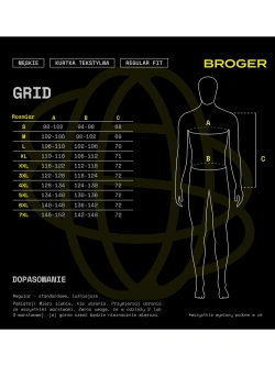 Kurtka motocyklowa tekstylna Broger Grid czarno-szara
