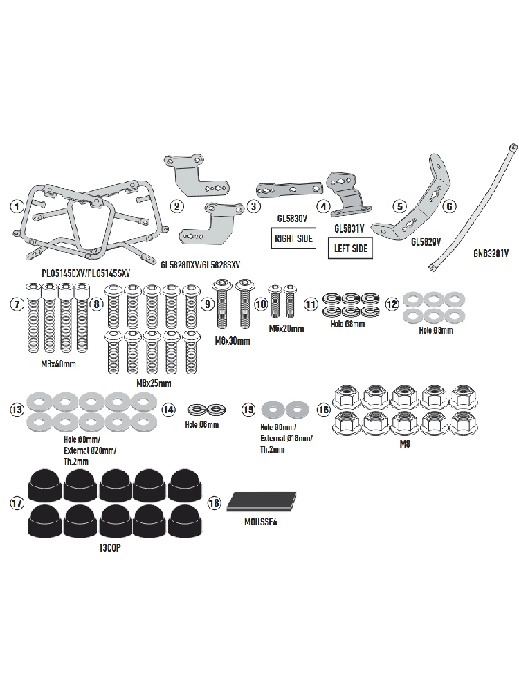 Stelaż kufrów bocznych Monokey Cam-Side Kappa KL One-Fit BMW F 900 GS (24-) [montaż do stelaża centralnego]