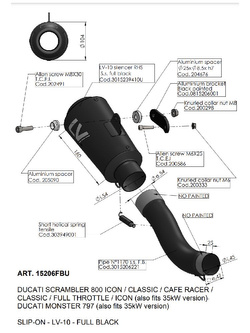 Tłumik motocyklowy LeoVince LV-10 Full Black Ducati (wybrane modele) czarny [stal nierdzewna]