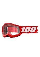 Gogle motocyklowe dziecięce 100% Accuri 2 z przezroczystą szybką czerwone