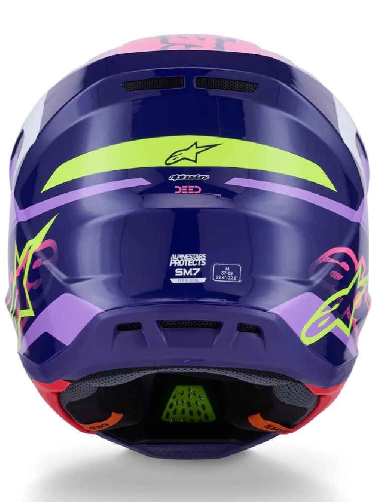 Kask enduro Alpinestars SM7 Deed fioletowo-różowy-fluo połysk