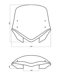 Szyba motocyklowa uniwersalna MRA V-Flow Screen "Z" + zestaw montażowy HK przezroczysta