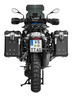 Zestaw: kufry boczne z anodowanego aluminium czarne "And-Black" Zega Evo + stelaże czarne Touratech BMW R1250GS/ R1250GS Adventure/ R1200GS (13-21)/ R1200GS Adventure (14-21) (31+38L)