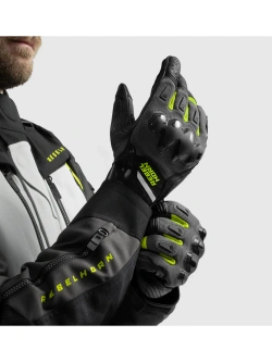 Rękawice motocyklowe Rebelhorn Defender czarno-szare-fluo