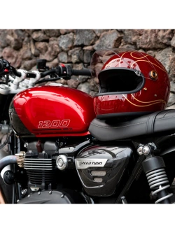 Kask integralny Biltwell Gringo S Flames czerwono-złoty