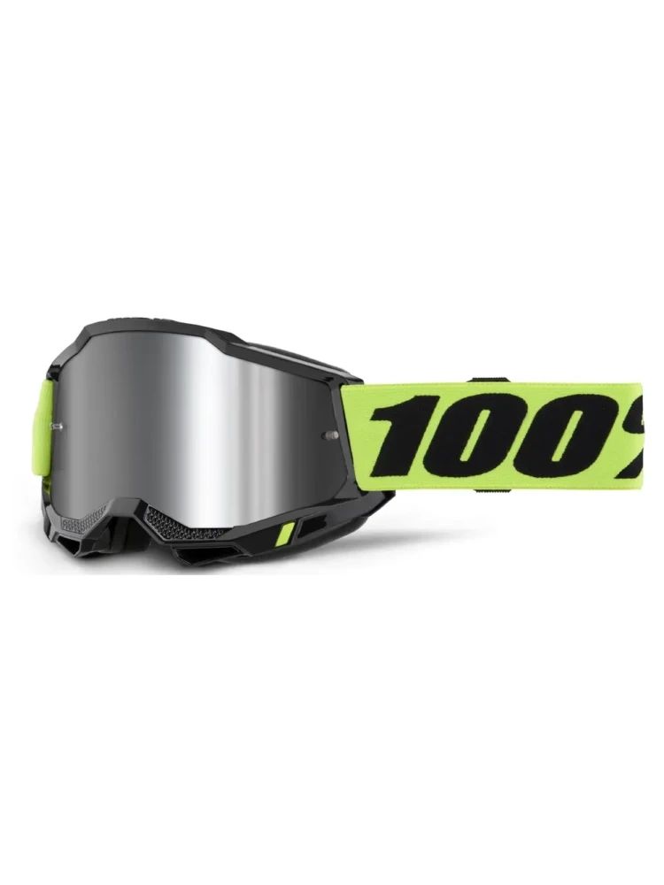 Gogle motocyklowe dziecięce 100% Accuri 2 z szybą lustrzaną fluo