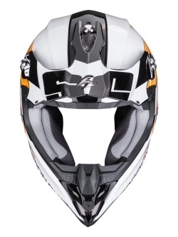 Kask enduro Scorpion VX-16 Evo Air Lignes czarno-pomarańczowy
