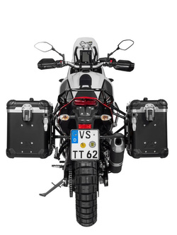 Zestaw: kufry boczne z anodowanego aluminium czarne "And-Black" Zega Evo + stelaże czarne Touratech Yamaha Tenere 700 / World Raid (38+45L)