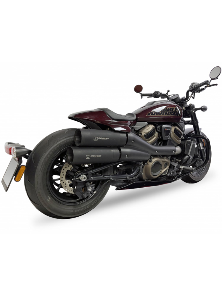 Tłumik IXIL Ironhead Round black, HC2-2B (SLIP ON) - Harley Davidson Sportster S (21-24)