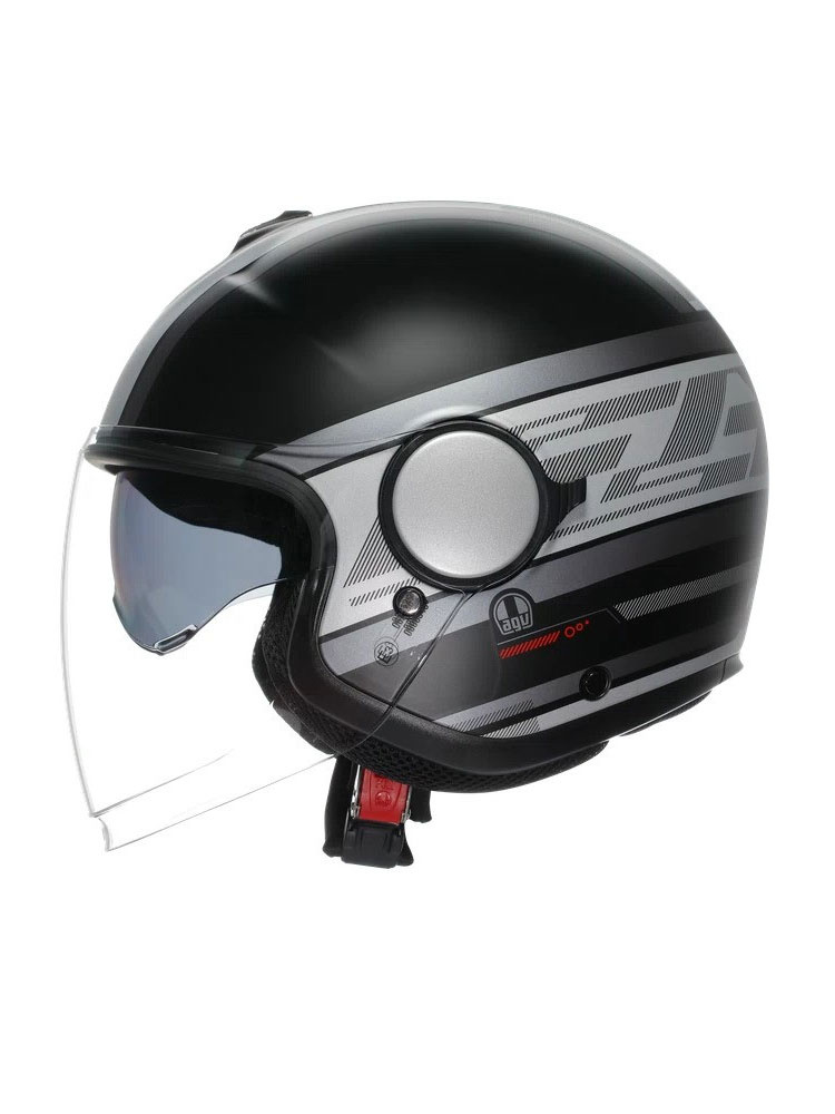 Kask otwarty AGV Eteres History czarno-biało-czerwony matowy