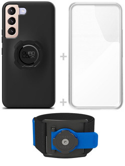 Zestaw do biegania: etui na telefon Samsung Galaxy S22, wodoodporny pokrowiec oraz opaska sportowa Quad Lock