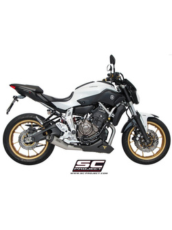 Pełny układ wydechowy 2-1, SC-Project Conic Stainless steel + Carbon [Szary mat] - Yamaha MT-07 [13-16]