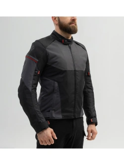 Kurtka motocyklowa tekstylna Broger Grid czarno-szara
