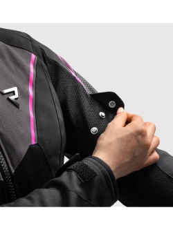 Kurtka motocyklowa damska tekstylna Rebelhorn Hiflow V czarno-szaro-różowa