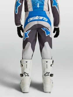Spodnie cross dziecięce Alpinestars MX Fluid Drag czarno-szaro-niebieskie