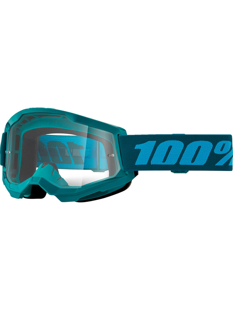Gogle motocyklowe 100% Strata 2 Stone z przezroczystą szybką niebieskie