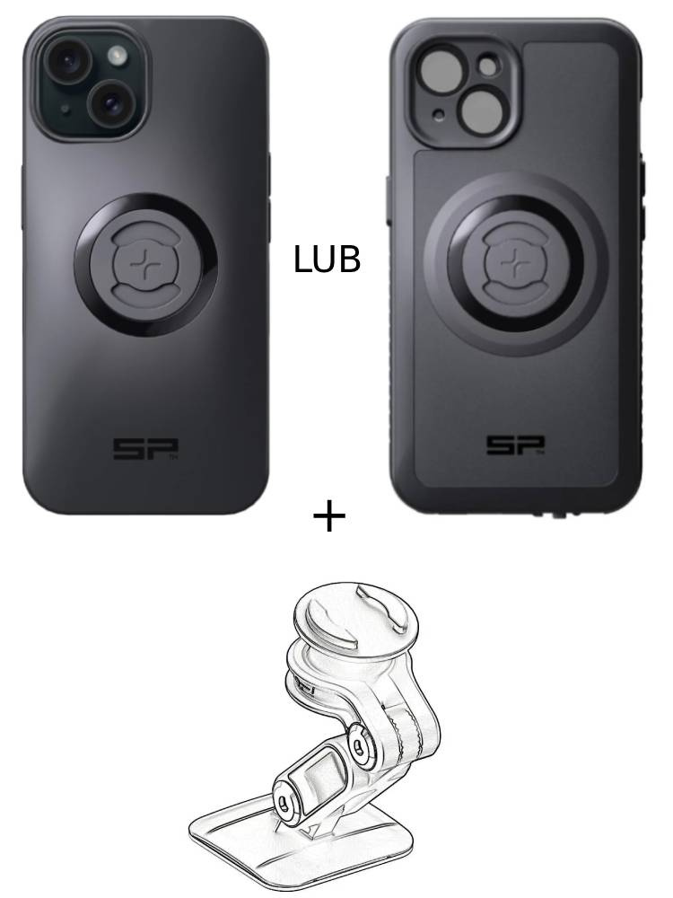 Zestaw do samochodu: etui na telefon iPhone 15 + mocowanie SP Connect