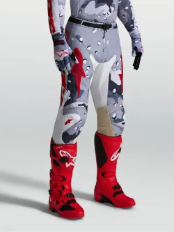 Spodnie cross Alpinestars MX Racer Air Lone biało-szaro-czerwone