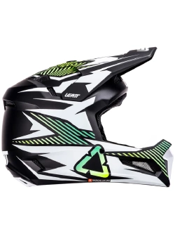 Kask enduro Leatt Moto 3.5 z goglami czarno-białymi-fluo