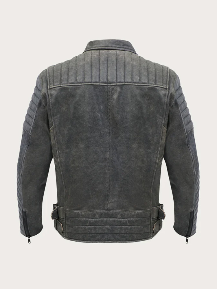 Kurtka motocyklowa skórzana Broger Ohio Vintage szara