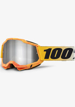 Gogle motocyklowe 100% Accuri 2 Razza z szybką lustrzaną zółto-czarno-srebrne