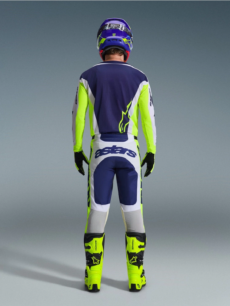 Spodnie cross Alpinestars MX Racer Air Riway szaro-niebieskie-fluo