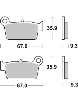 Klocki hamulcowe Brembo SX Aprilia/ Beta/ Kawasaki/ Suzuki/ Yamaha (wybrane modele) [na tył, kpl. na 1 tarczę]