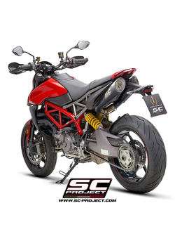 Tłumik motocyklowy podwójny SC-Project S1 Ducati Hypermotard 950 RVE SP (21-24) tytan czarny mat