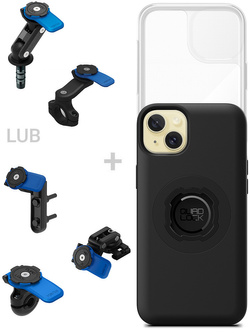 Zestaw na motocykl: etui MAG na telefon iPhone 15 Plus (magnetyczne) + wodoodporny pokrowiec MAG + mocowanie Quad Lock