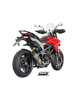 Tłumik SC-Project, Oval (Wersja niska) Titanium / Carbon (Slip On) - Ducati Hypermotard 821 [13-16]
