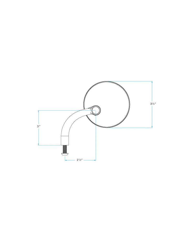 Lusterko motocyklowe uniwersalne Biltwell Round Short Arm czarne