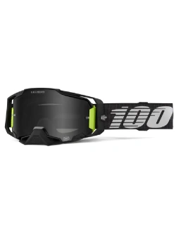 Gogle motocyklowe 100% Armega z szybką lustrzaną biało-pomarańczowo-niebieskie