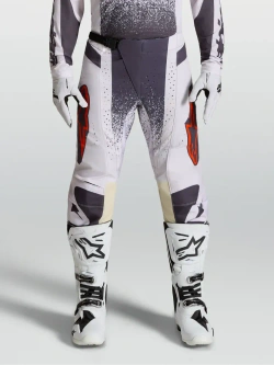 Spodnie cross Alpinestars MX Techstar Swan biało-szaro-czerwone