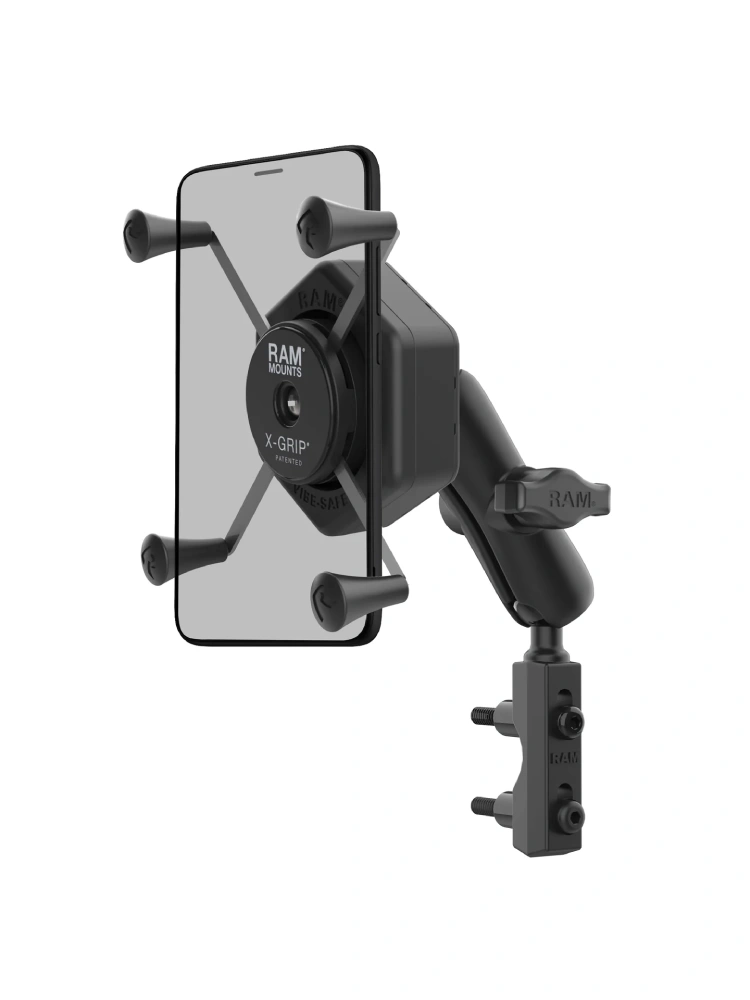 Uchwyt na telefon RAM X-Grip duży z adapterem tłumiącym wibracje i mocowaniem na zbiorniku hamulca/sprzęgła