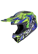Kask enduro Scorpion SMX-10 Gasoline zielono-niebiesko-czarny