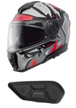 Zestaw: Kask integralny Schuberth S3 Spark czarno-szaro-czerwony + dedykowany interkom motocyklowy