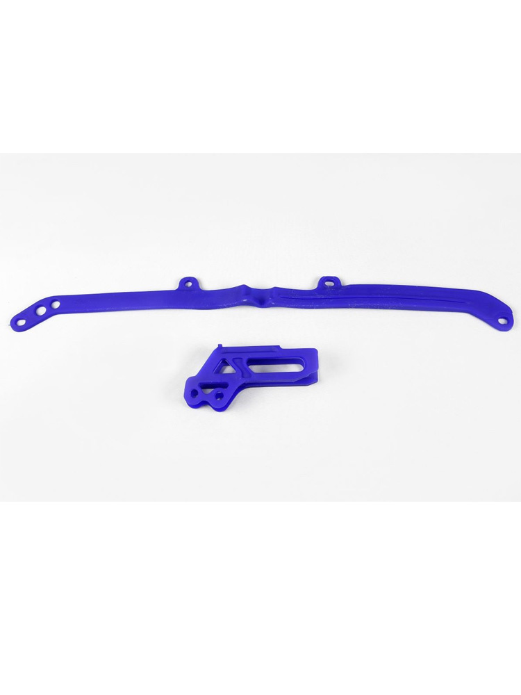 Komplet ślizg+prowadnica łańcucha UFO do Yamahy YZ 125/250 (15-), YZF/WRF 250/450 (07-08) niebieski